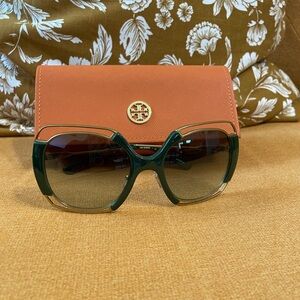 Tory Burch Green and Gold Sunglasses